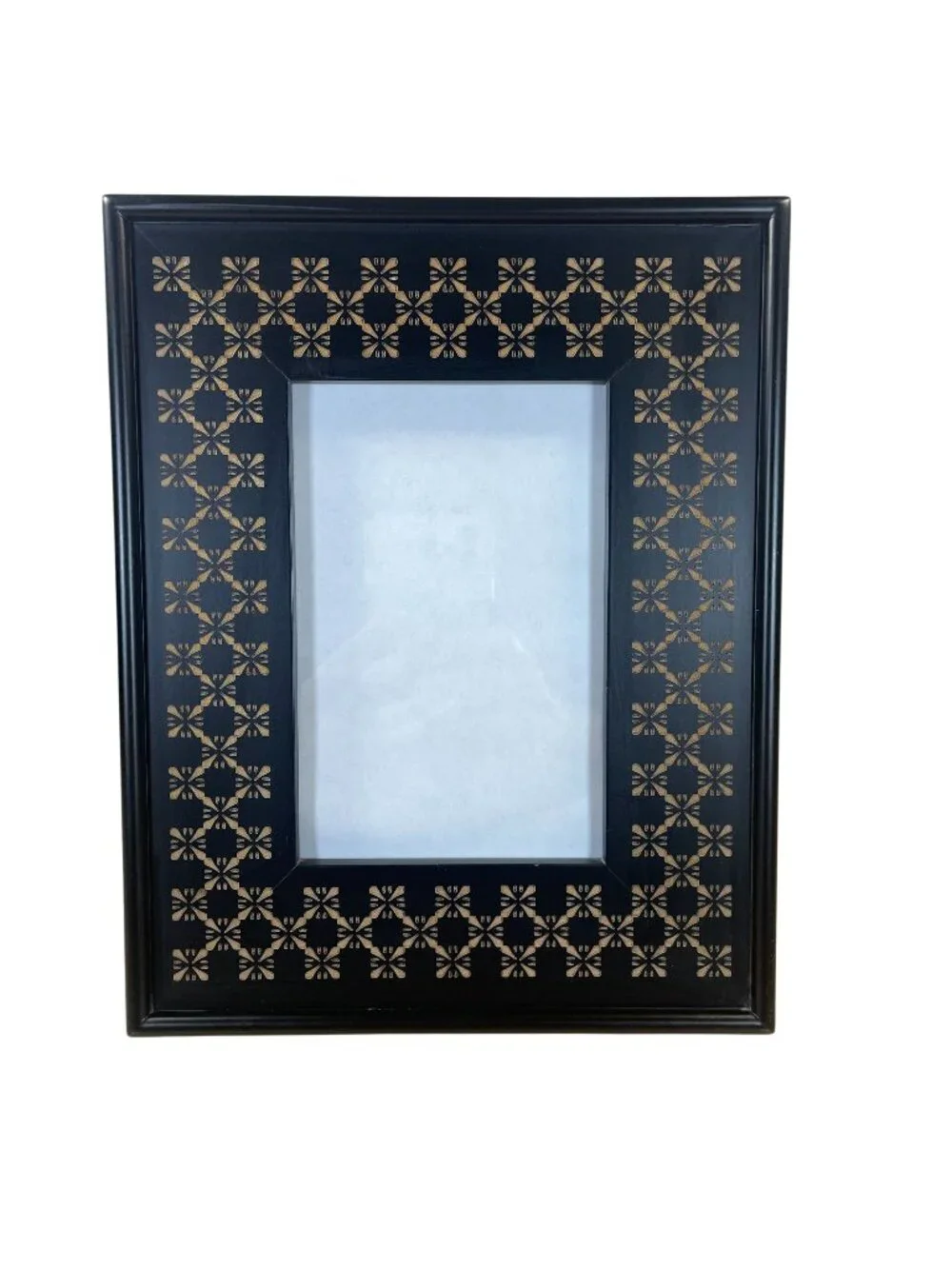 Vintage Rare Woods Mosaic Pattern Picture Frame 4x6 Black